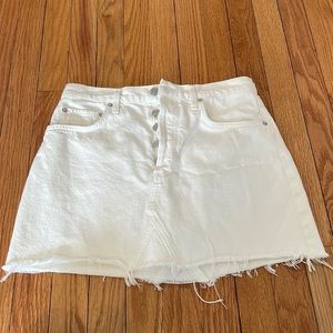 Agolde White Denim Mini Skirt - Size 28